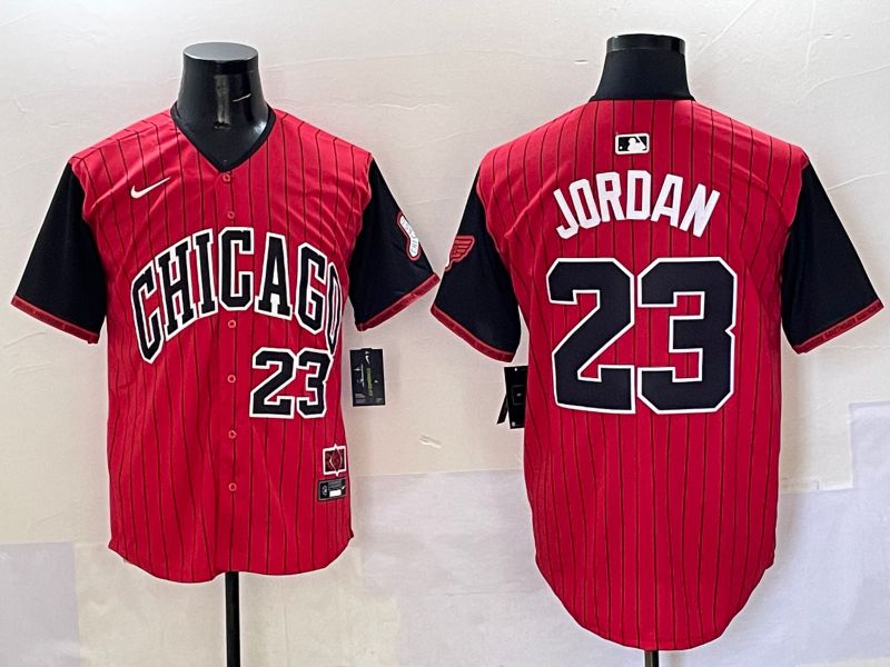 Men Chicago White Sox #23 Jordan Red Stripe Joint Name Nike 2025 MLB Jersey style 35->chicago white sox->MLB Jersey